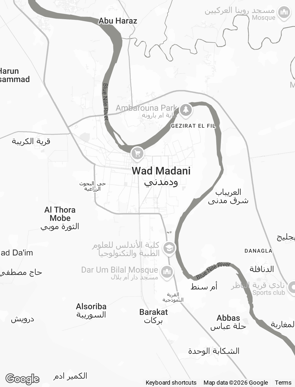 خريطة ود مدني